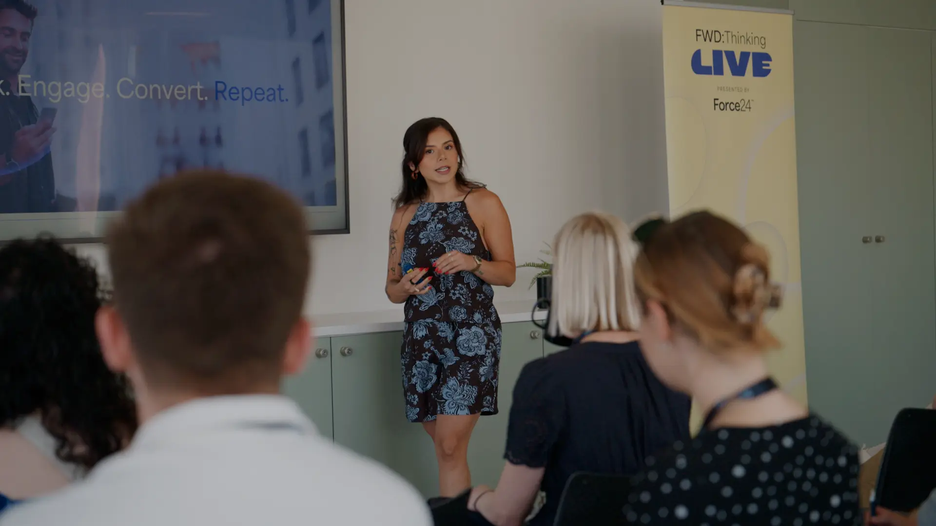 Marketers listening to a speaker at FWDT LIVE