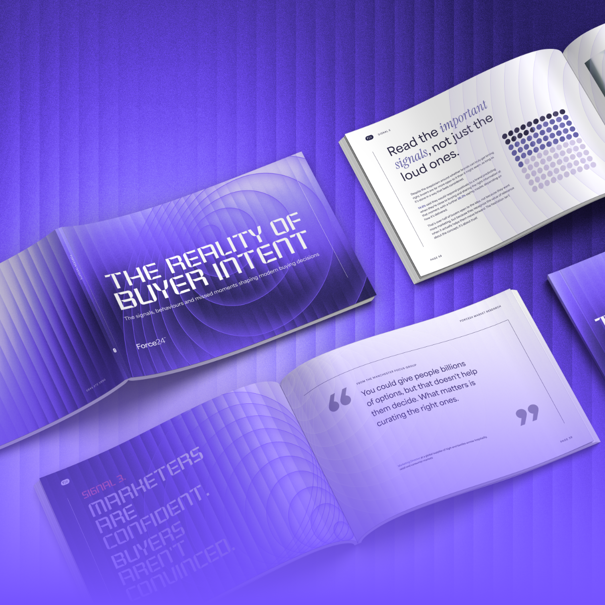 The Reality of Buyer Intent guide cover and inside pages by Force24