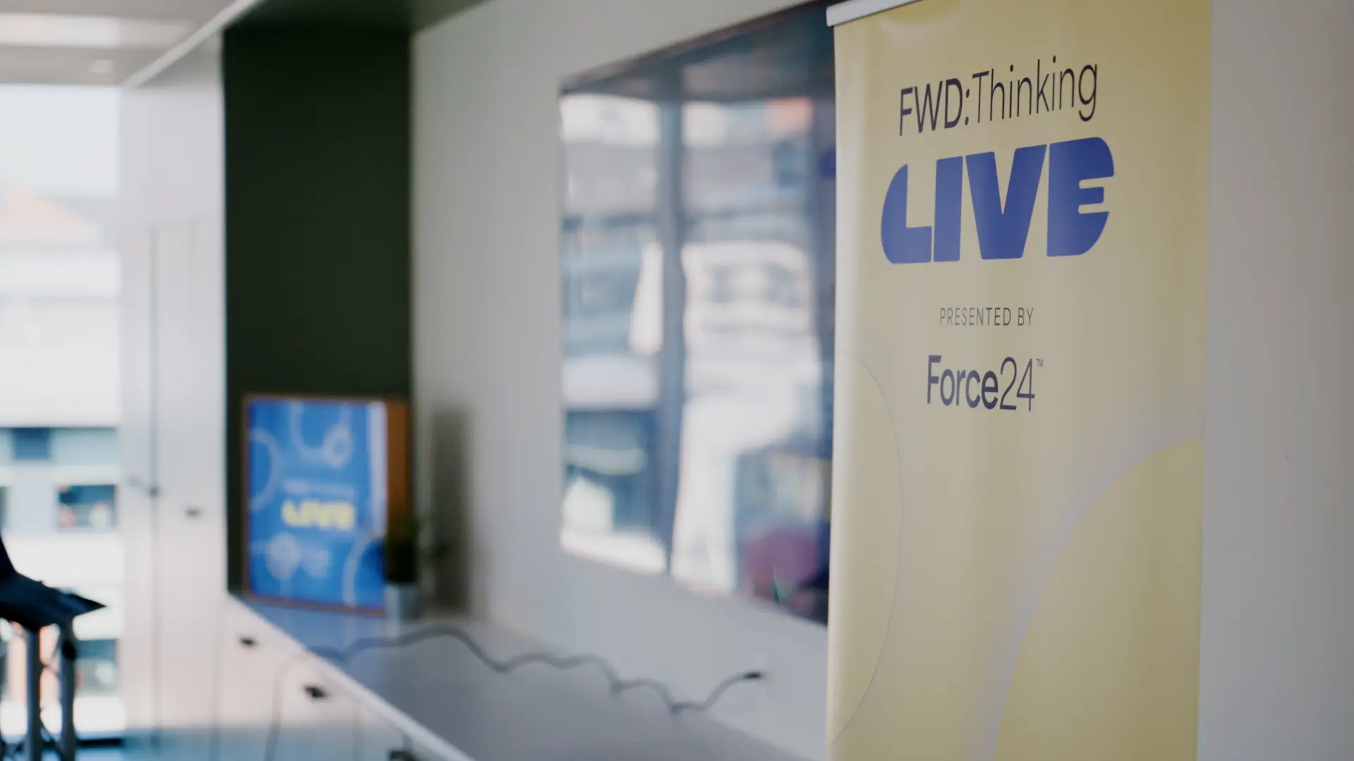 FWD Thinking LIVE banner at the event
